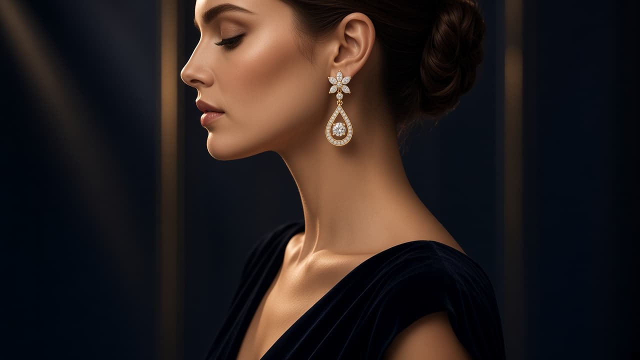 Earrings — generated model photography